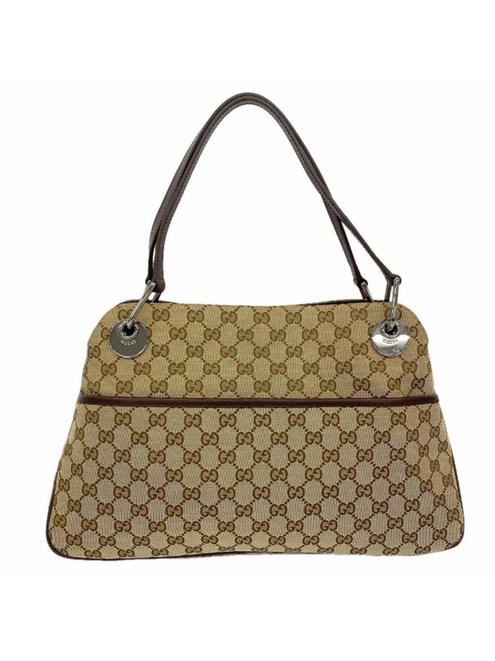 Gucci Tote GG Canvas Beige Silver